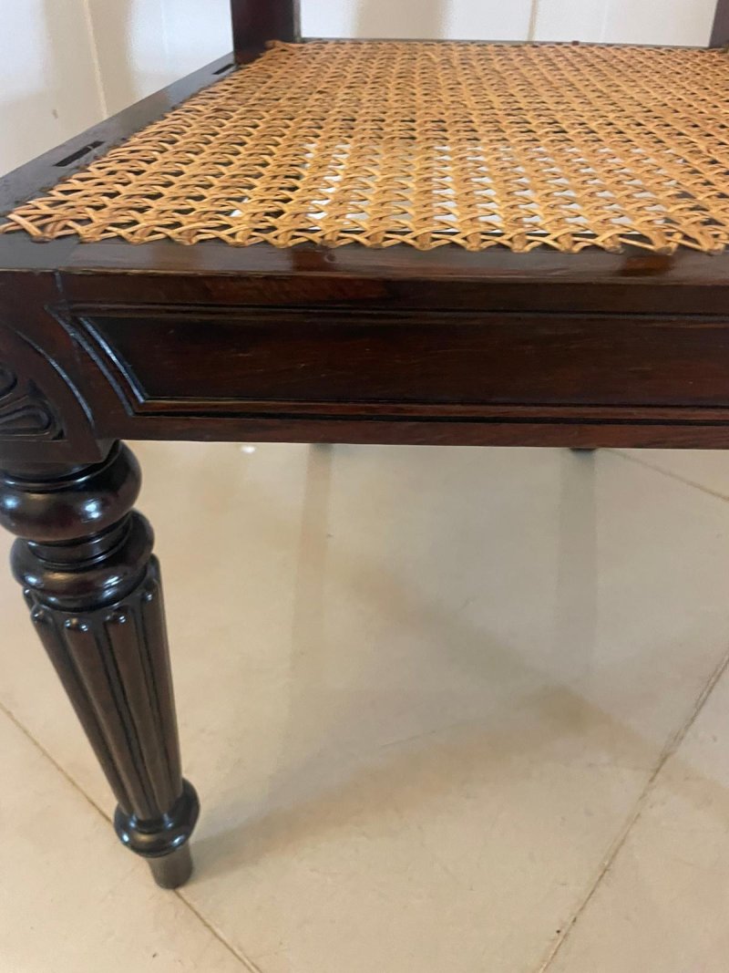 Outstanding Quality Antique Regency Set of 8 Carved Rosewood Dining Chairs - Image 14